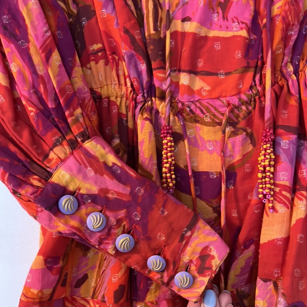farm rio pink banana dress NWT Farm Rio Mini Dress XS Pink Banana Flower Print